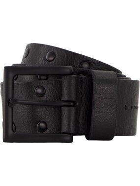 LNWT AllSaints Men's 1.5" Studded Leather Belt Black Size 32